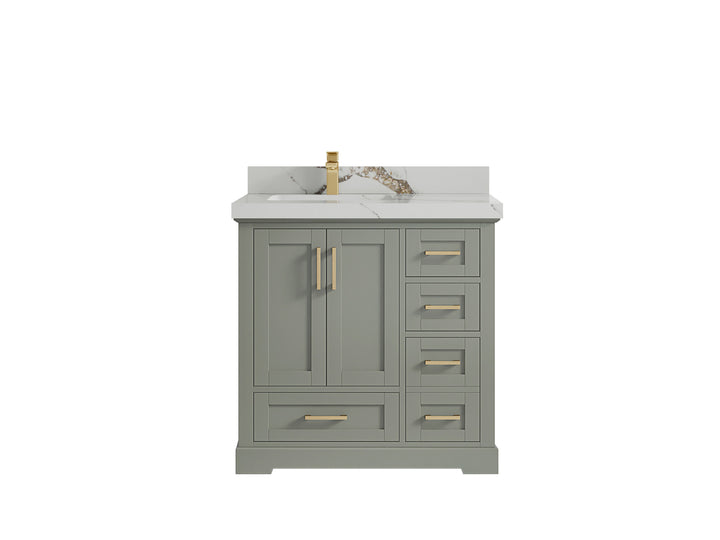Boston 36 in. W x 22 in. D Left Offset Sink Bathroom Vanity - photo 20