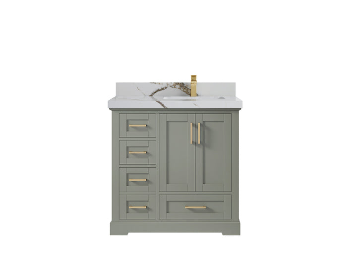 Boston 36 in. W x 22 in. D Right Offset Sink Bathroom Vanity - photo 20