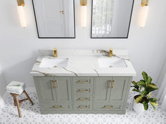 Boston 60 in. W x 22 in. D Double Sink Bathroom Vanity - photo 19