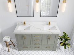 Boston 60 in. W x 22 in. D Double Sink Bathroom Vanity - photo 21