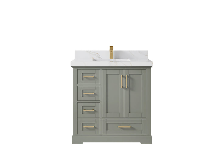 Boston 36" W x 22" D Center Sink Vanity for Modern Bathroom Spaces - photo 25