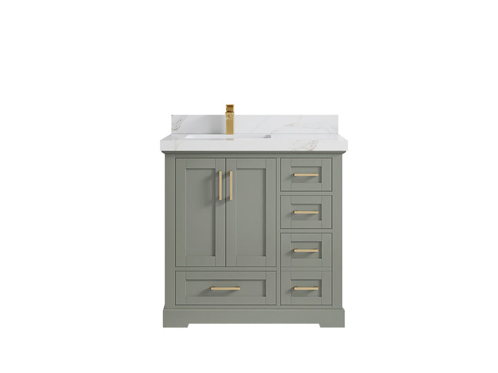 Boston 36 in. W x 22 in. D Left Offset Sink Bathroom Vanity - photo 26