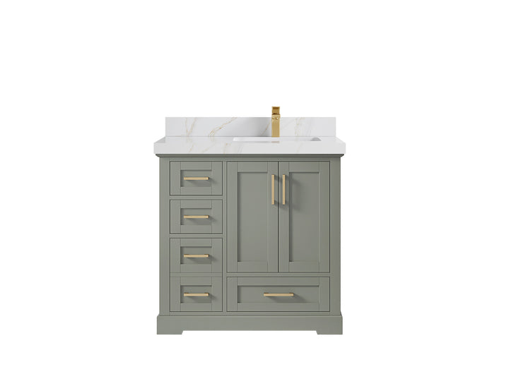 Boston 36 in. W x 22 in. D Right Offset Sink Bathroom Vanity - photo 26