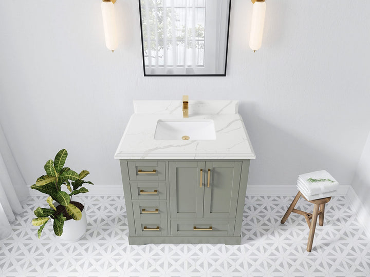 Boston 36" W x 22" D Center Sink Vanity for Modern Bathroom Spaces - photo 42