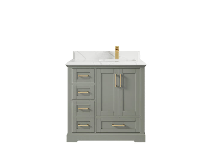 Boston 36 in. W x 22 in. D Right Offset Sink Bathroom Vanity - photo 44