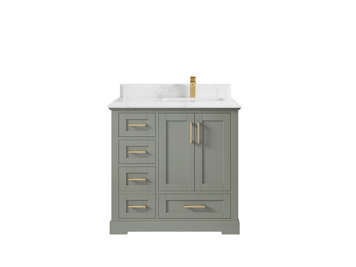 Boston 36 in. W x 22 in. D Right Offset Sink Bathroom Vanity - photo 46