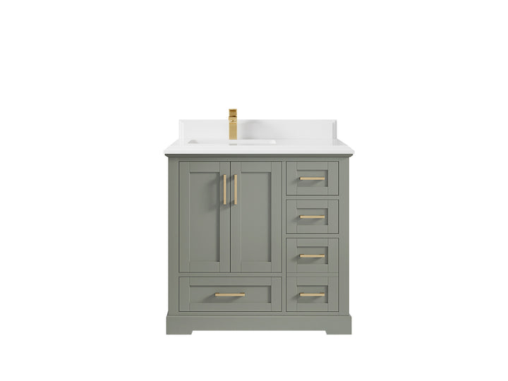 Boston 36 in. W x 22 in. D Left Offset Sink Bathroom Vanity - photo 48