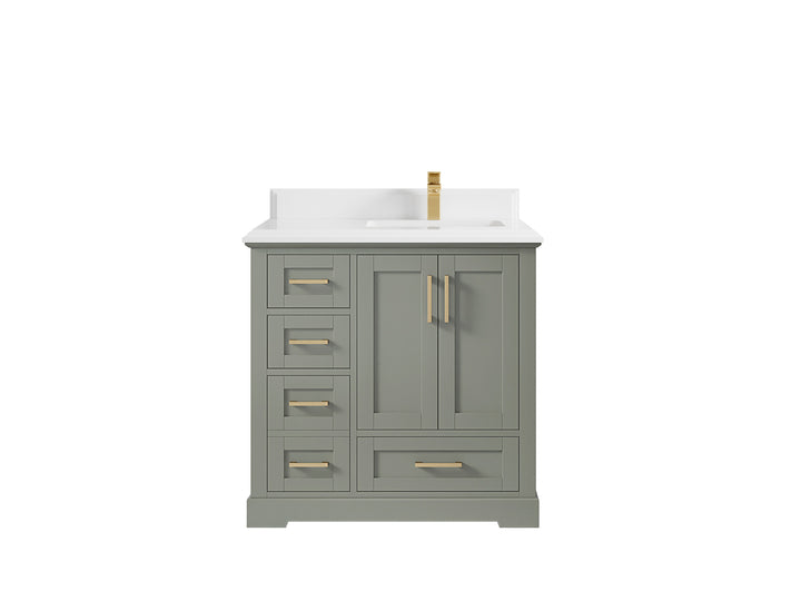 Boston 36 in. W x 22 in. D Right Offset Sink Bathroom Vanity - photo 48