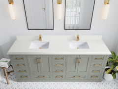 Boston 84 in. W x 22 in. D Double Sink Bathroom Vanity - photo 47