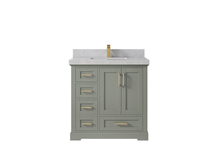 Boston 36" W x 22" D Center Sink Vanity for Modern Bathroom Spaces - photo 29