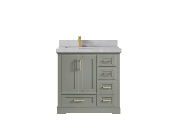 Boston 36 in. W x 22 in. D Left Offset Sink Bathroom Vanity - photo 30