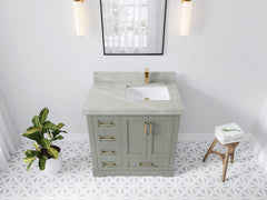 Boston 36 in. W x 22 in. D Right Offset Sink Bathroom Vanity - photo 29