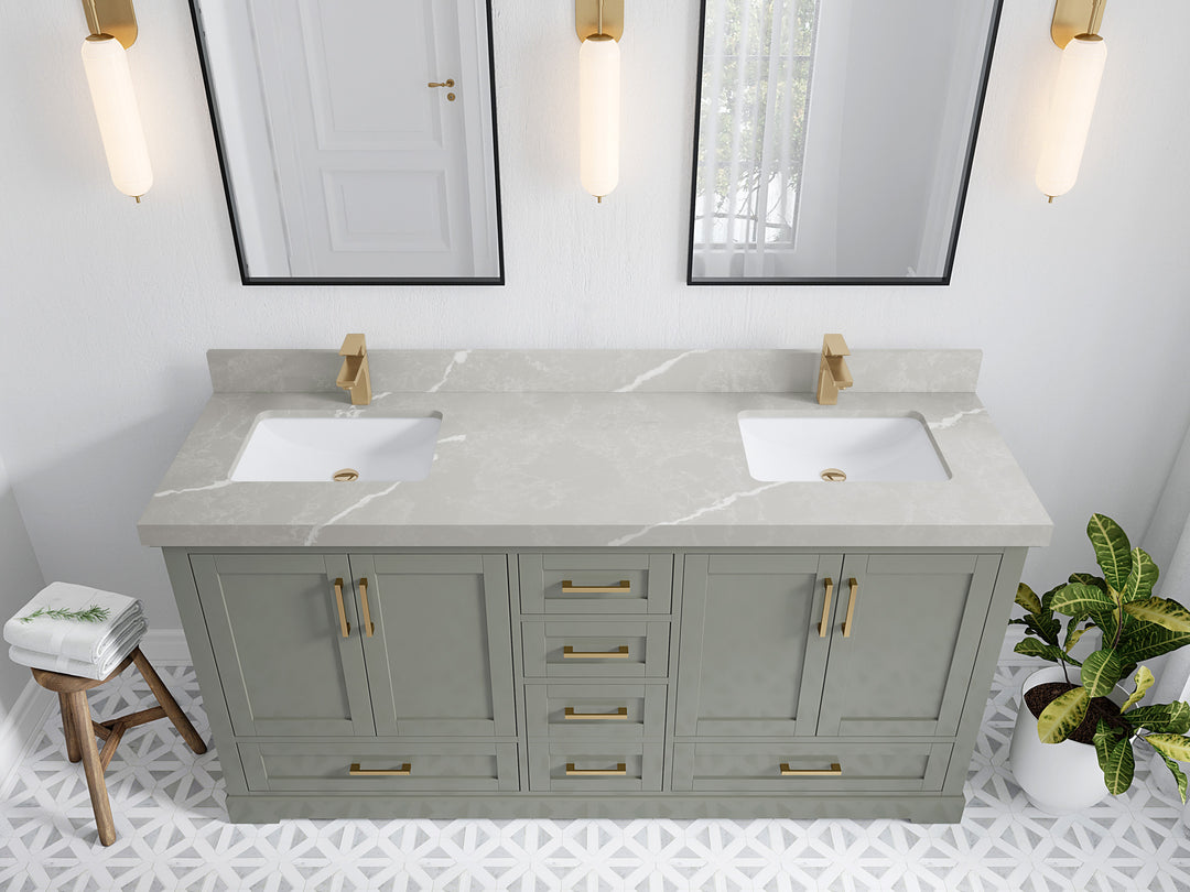 Boston 72 in. W x 22 in. D Double Sink Bathroom Vanity