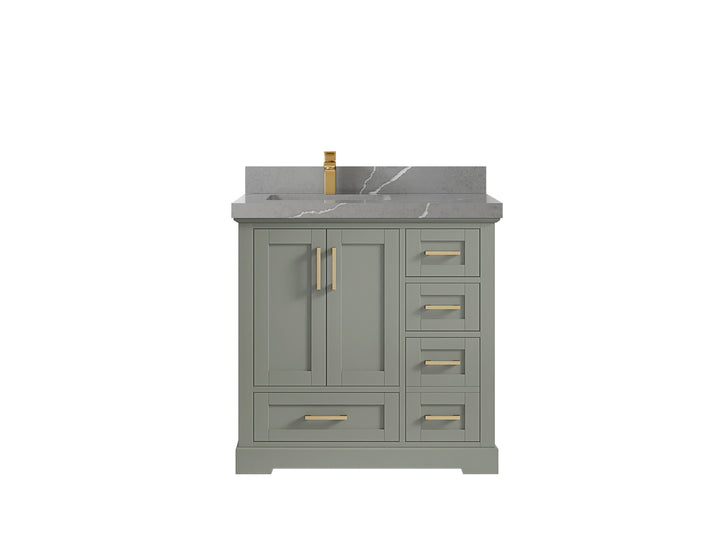 Boston 36 in. W x 22 in. D Left Offset Sink Bathroom Vanity - photo 32