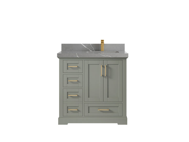 Boston 36 in. W x 22 in. D Right Offset Sink Bathroom Vanity - photo 32