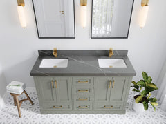 Boston 60 in. W x 22 in. D Double Sink Bathroom Vanity - photo 31