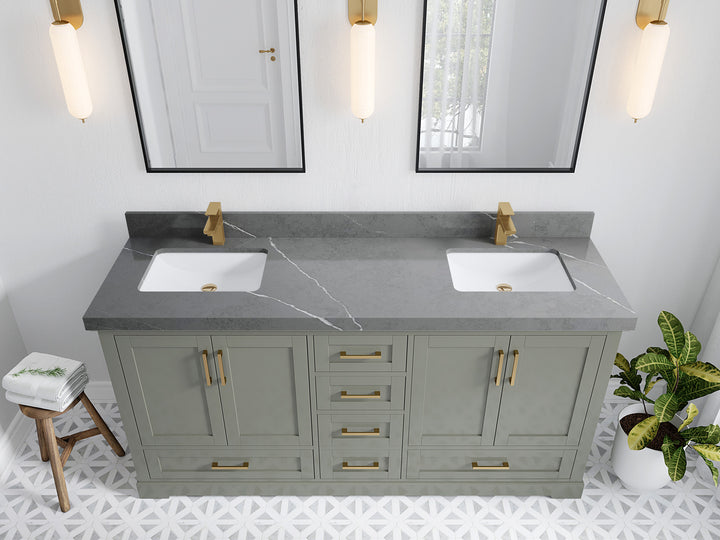 Boston 72 in. W x 22 in. D Double Sink Bathroom Vanity - photo 37