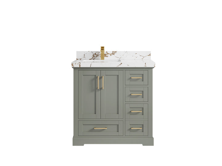 Boston 36 in. W x 22 in. D Left Offset Sink Bathroom Vanity - photo 34