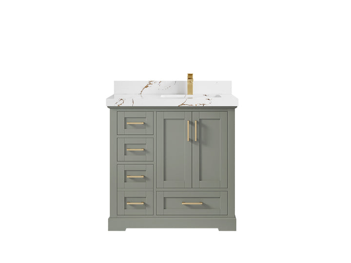 Boston 36 in. W x 22 in. D Right Offset Sink Bathroom Vanity - photo 34