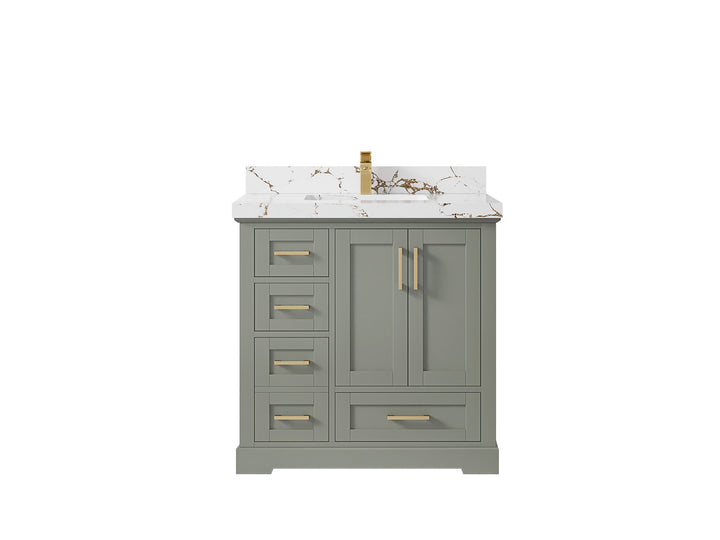 Boston 36" W x 22" D Center Sink Vanity for Modern Bathroom Spaces - photo 35