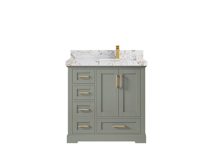 Boston 36 in. W x 22 in. D Right Offset Sink Bathroom Vanity - photo 36