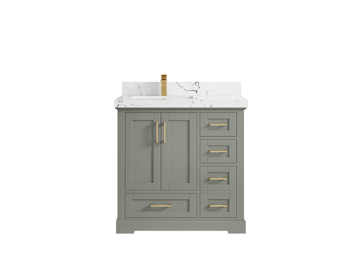 Boston 36 in. W x 22 in. D Left Offset Sink Bathroom Vanity - photo 38