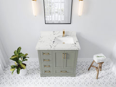 Boston 36 in. W x 22 in. D Right Offset Sink Bathroom Vanity - photo 37