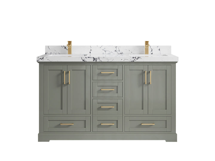 Boston 60 in. W x 22 in. D Double Sink Bathroom Vanity - photo 36