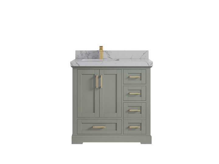 Boston 36 in. W x 22 in. D Left Offset Sink Bathroom Vanity - photo 40