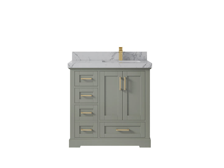 Boston 36 in. W x 22 in. D Right Offset Sink Bathroom Vanity - photo 40