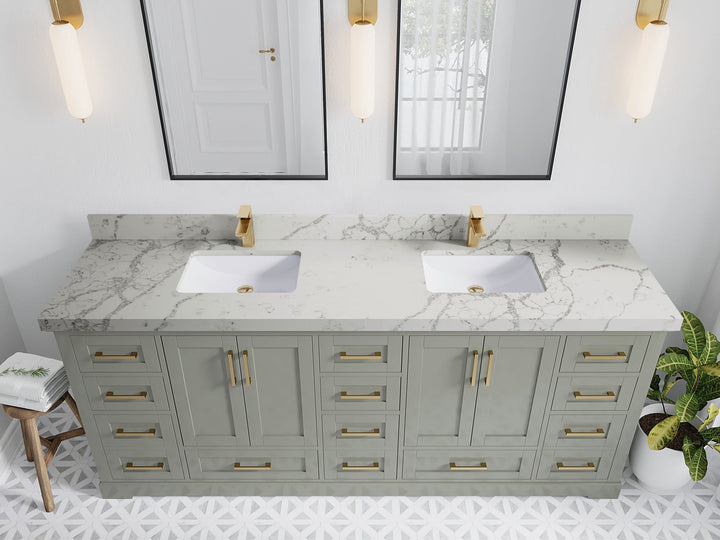 Boston 84 in. W x 22 in. D Double Sink Bathroom Vanity - photo 39