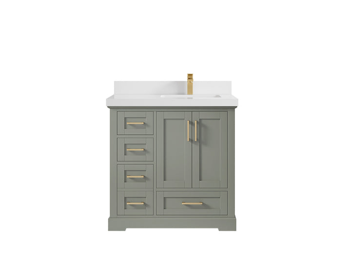 Boston 36 in. W x 22 in. D Right Offset Sink Bathroom Vanity - photo 42
