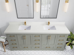 Boston 84 in. W x 22 in. D Double Sink Bathroom Vanity - photo 41