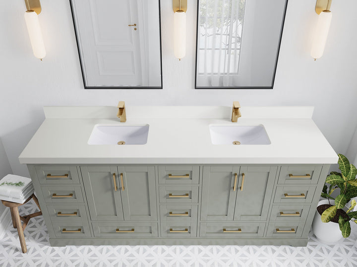 Boston 84 in. W x 22 in. D Double Sink Bathroom Vanity - photo 41