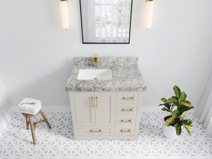 Boston 36 in. W x 22 in. D Left Offset Sink Bathroom Vanity - photo 12