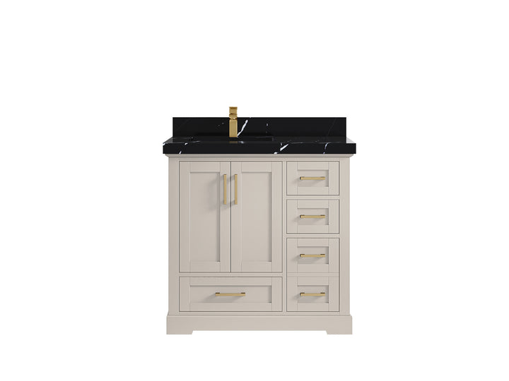 Boston 36 in. W x 22 in. D Left Offset Sink Bathroom Vanity - photo 17