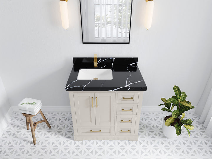 Boston 36 in. W x 22 in. D Left Offset Sink Bathroom Vanity - photo 16