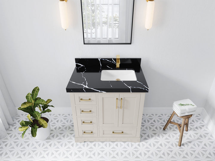 Boston 36 in. W x 22 in. D Right Offset Sink Bathroom Vanity - photo 16