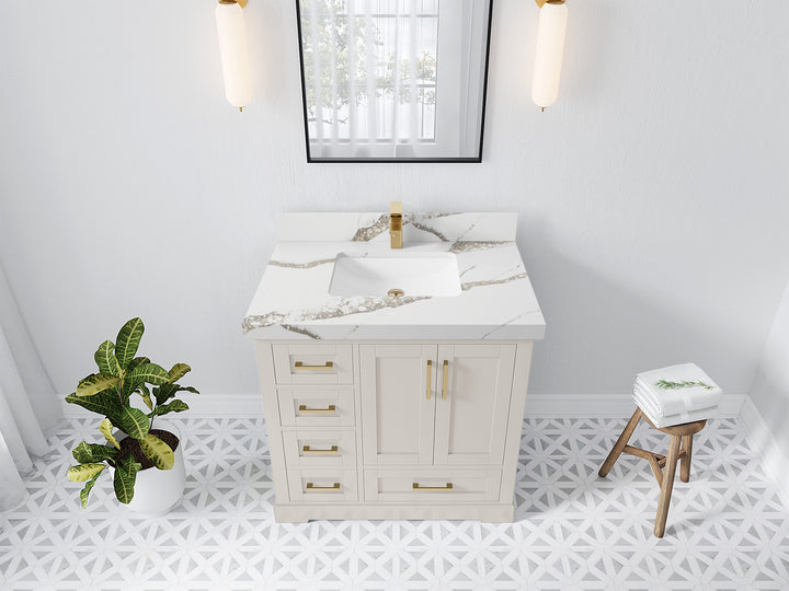 Boston 36" W x 22" D Center Sink Vanity for Modern Bathroom Spaces - photo 17