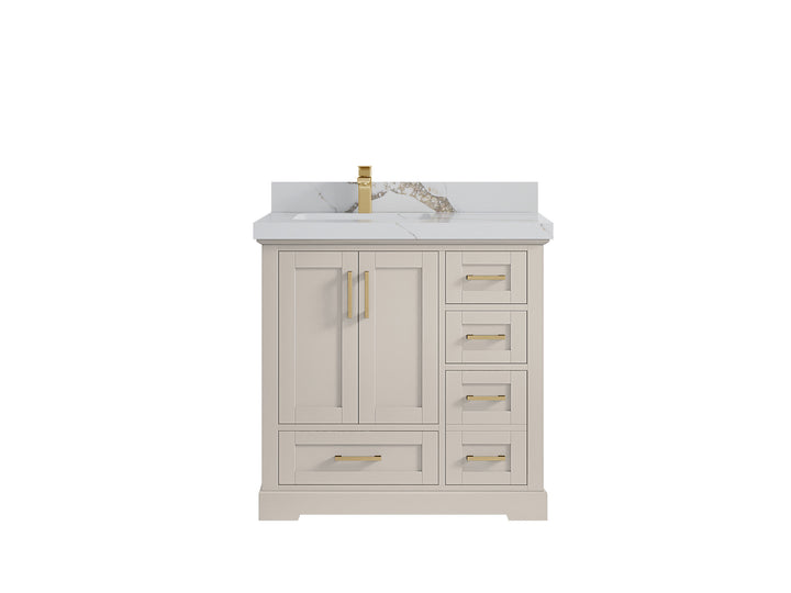 Boston 36 in. W x 22 in. D Left Offset Sink Bathroom Vanity - photo 19