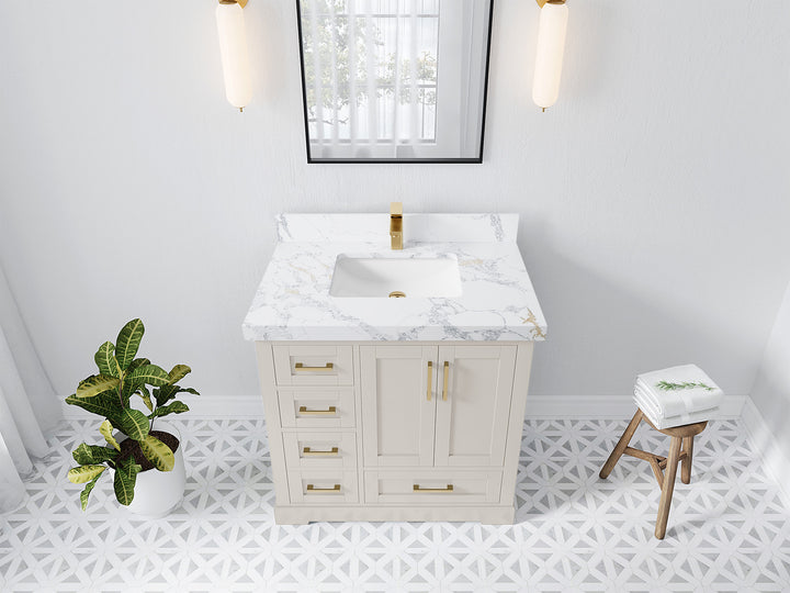 Boston 36" W x 22" D Center Sink Vanity for Modern Bathroom Spaces - photo 23