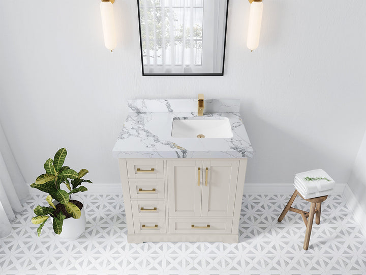 Boston 36 in. W x 22 in. D Right Offset Sink Bathroom Vanity - photo 24