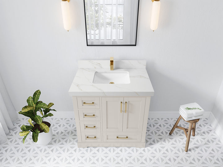 Boston 36" W x 22" D Center Sink Vanity for Modern Bathroom Spaces - photo 25