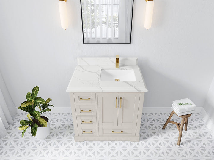 Boston 36 in. W x 22 in. D Right Offset Sink Bathroom Vanity - photo 44