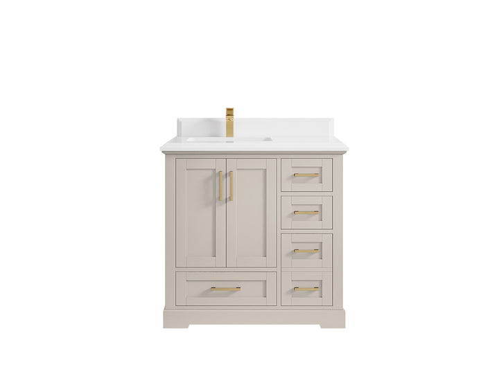 Boston 36 in. W x 22 in. D Left Offset Sink Bathroom Vanity - photo 49