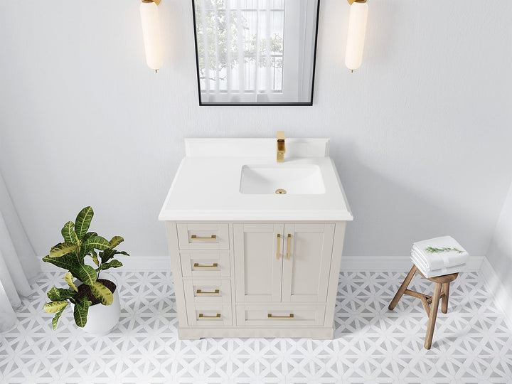 Boston 36 in. W x 22 in. D Right Offset Sink Bathroom Vanity - photo 48