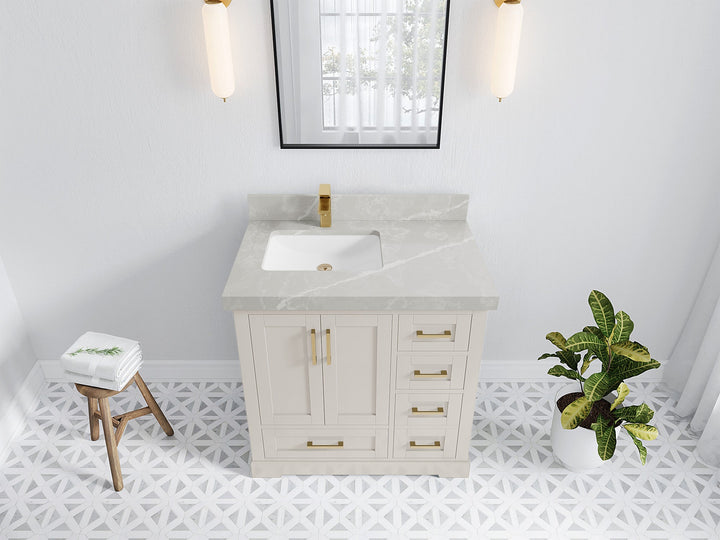 Boston 36 in. W x 22 in. D Left Offset Sink Bathroom Vanity - photo 30