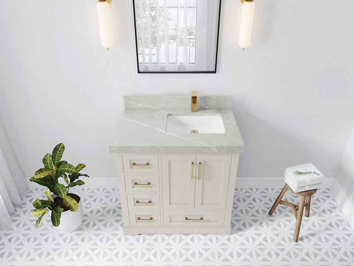 Boston 36 in. W x 22 in. D Right Offset Sink Bathroom Vanity - photo 30