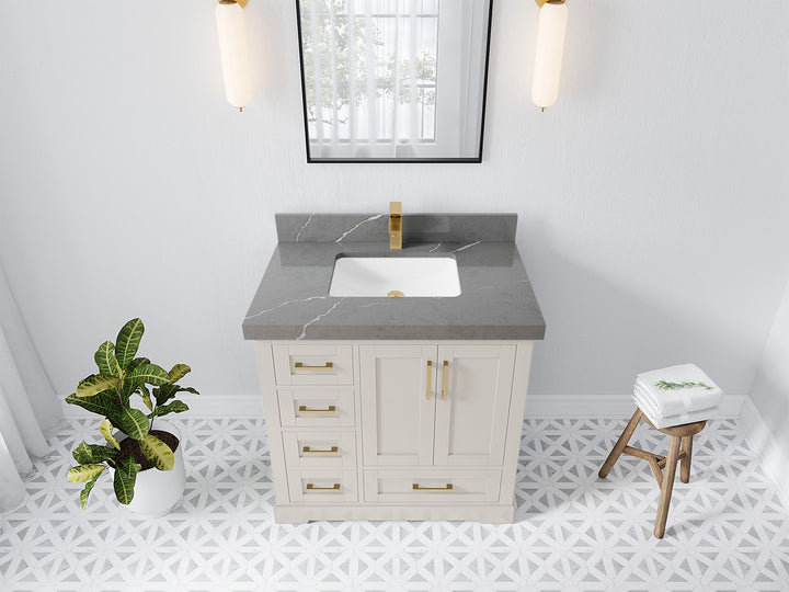 Boston 36" W x 22" D Center Sink Vanity for Modern Bathroom Spaces - photo 31