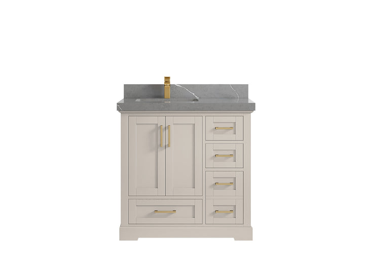 Boston 36 in. W x 22 in. D Left Offset Sink Bathroom Vanity - photo 33